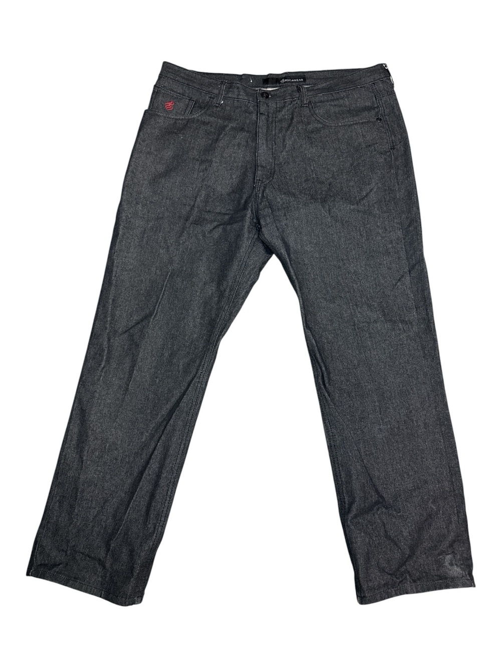 Vintage ROCAWEAR Baggy Skate Jeans 40x30 Y2K Denim Embroidered Pocket Black